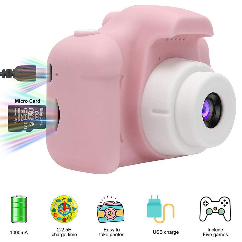 Kids Camera for Girls – Pink Selfie Camera with 8X Zoom and 18MP Photo Resolution | Best Gift for Ages 3-8