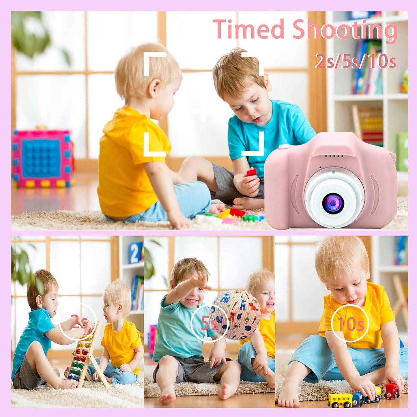 Kids Camera for Girls – Pink Selfie Camera with 8X Zoom and 18MP Photo Resolution | Best Gift for Ages 3-8