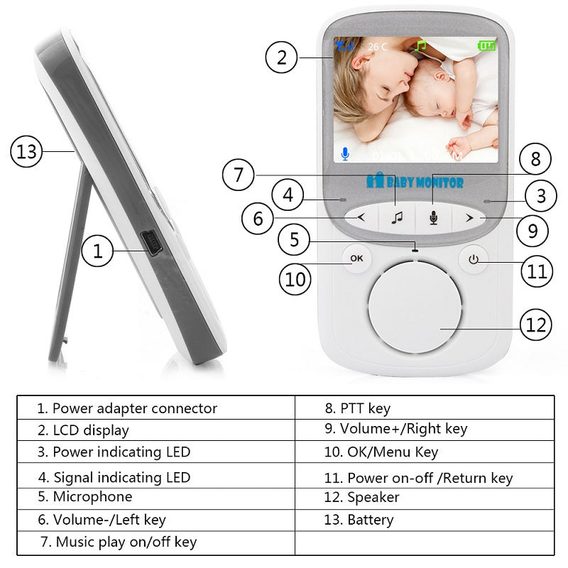 Baby Monitor with LCD Display – Wireless Baby Monitor with VOX & Lullabies