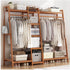 Bamboo Wardrobe 7-Tier Bamboo Wardrobe with Hanging Rod 1.4m