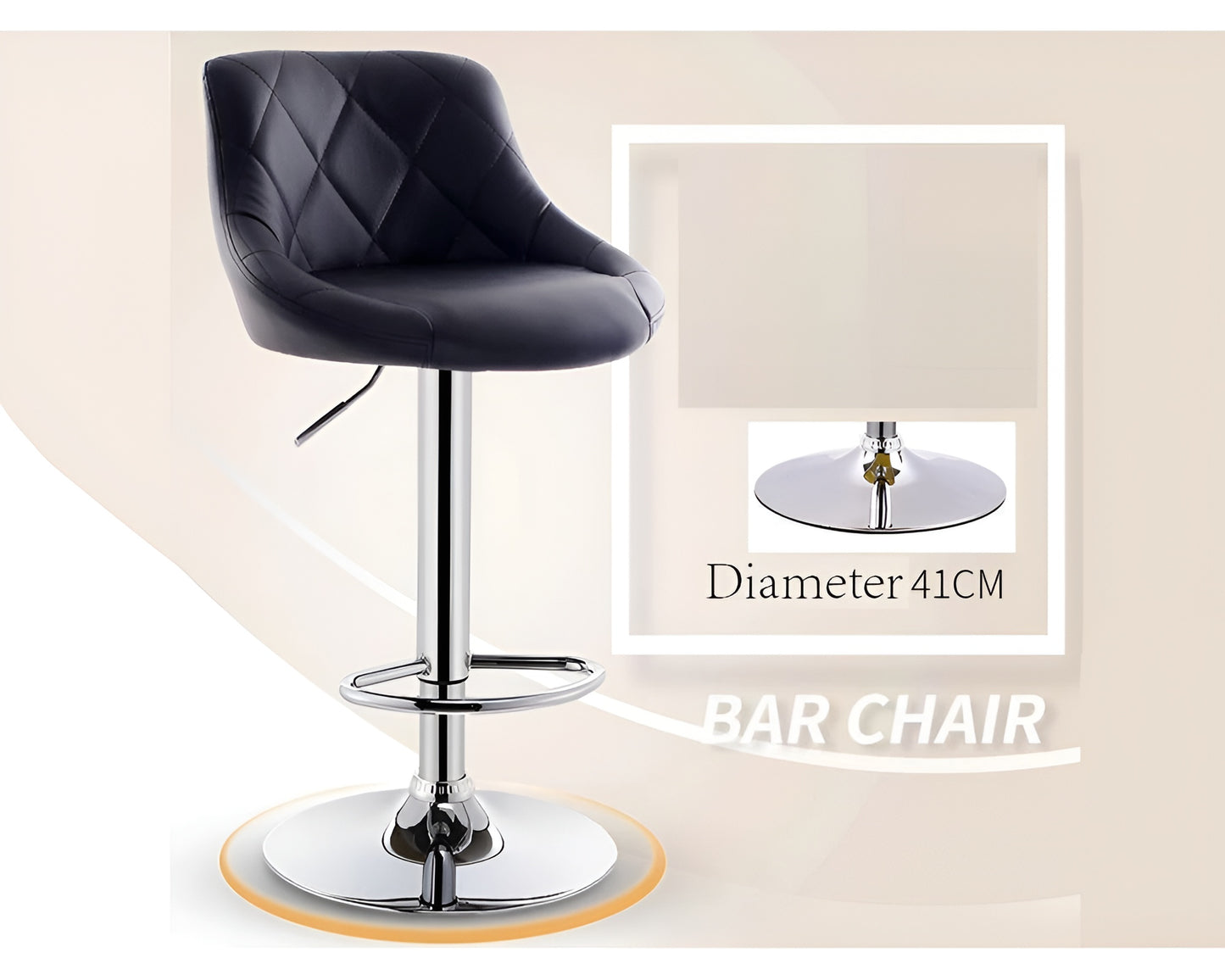 Adjustable Swivel Bar Stool - Faux Leather Kitchen Bar Seating