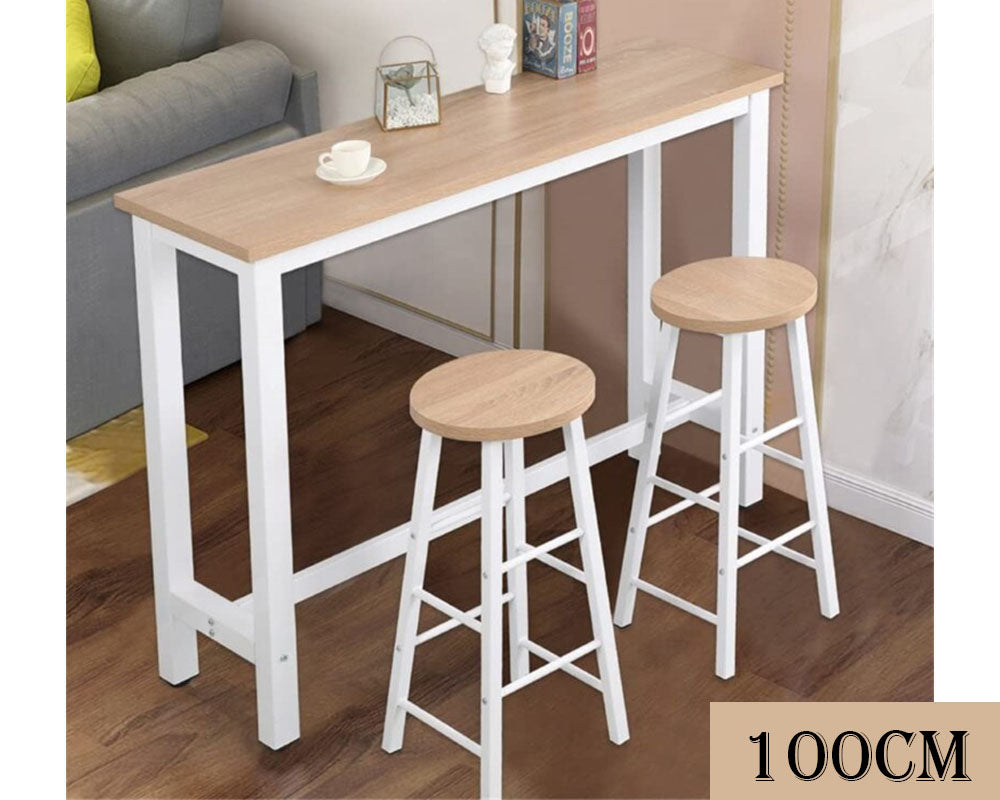 Modern Bar Table with 2 Stools – Space-Saving Counter Height Set for Home or Apartment