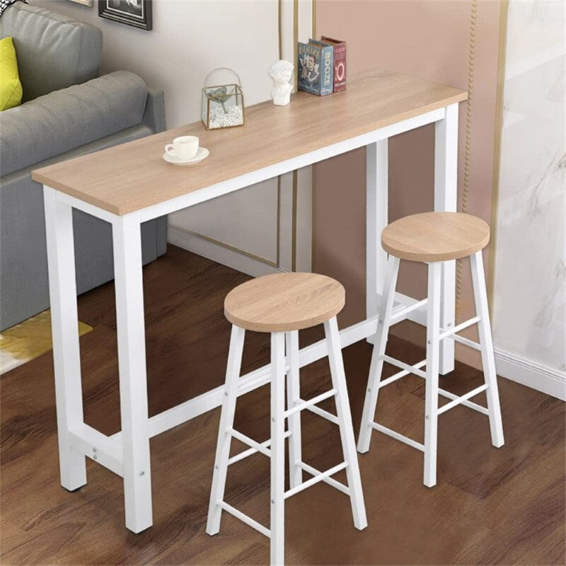 Modern Bar Table with 2 Stools – Space-Saving Counter Height Set for Home or Apartment