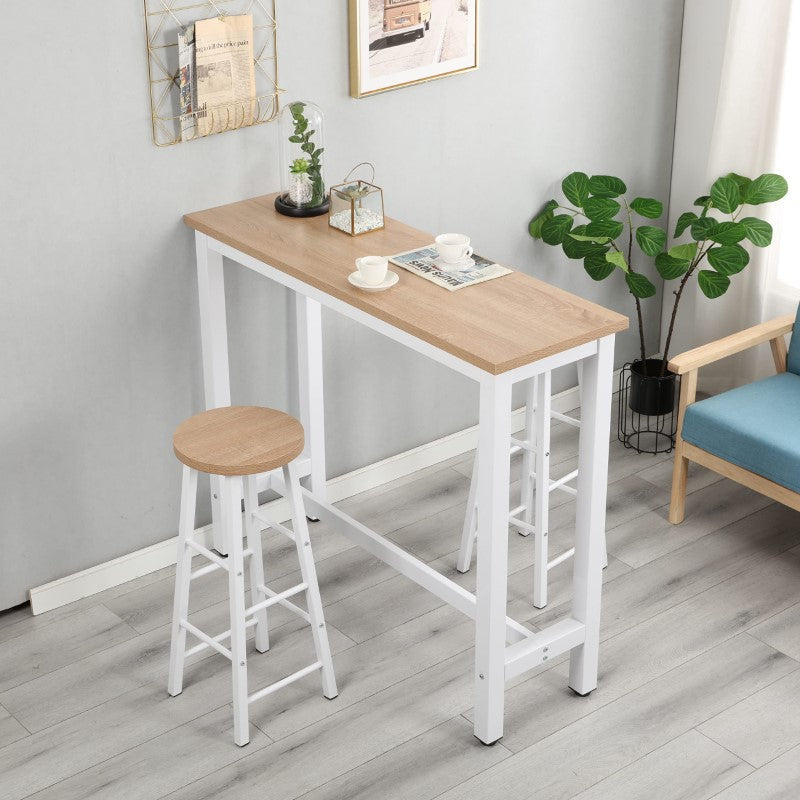 Modern Bar Table with 2 Stools – Space-Saving Counter Height Set for Home or Apartment