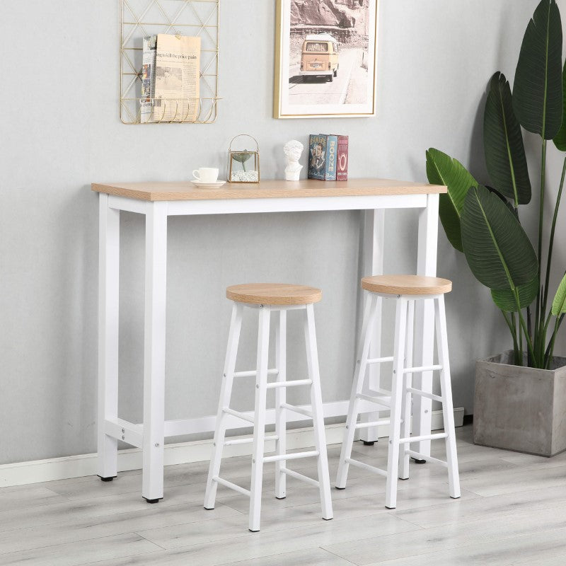 Modern Bar Table with 2 Stools – Space-Saving Counter Height Set for Home or Apartment