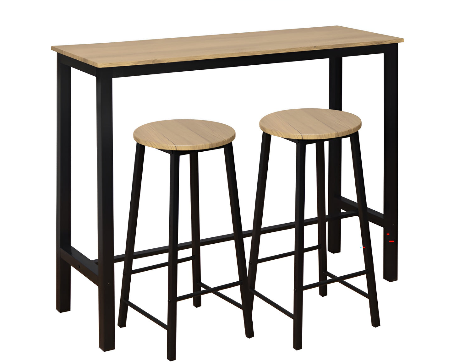 3-Piece Bar Table and Stools Set - Compact High Table with 2 Chairs for Kitchen or Dining