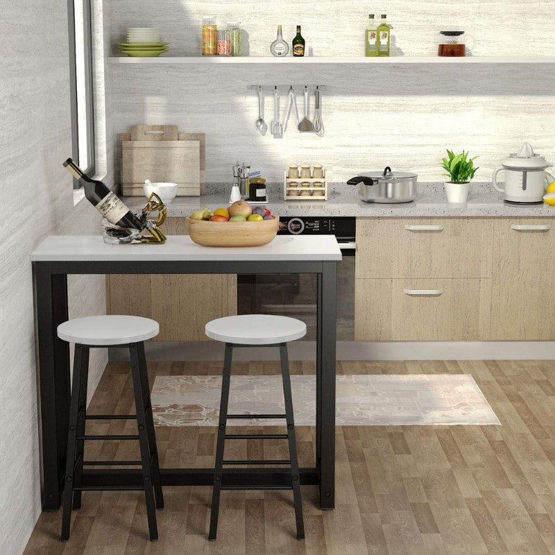 Modern Bar Table with 2 Stools – Space-Saving Counter Height Set for Home or Apartment