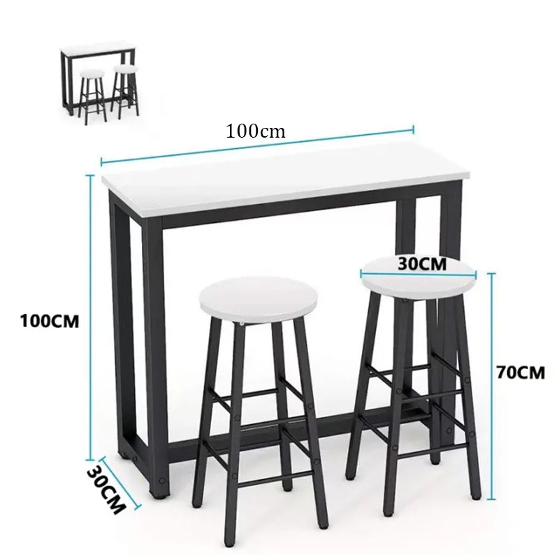 Modern Bar Table with 2 Stools – Space-Saving Counter Height Set for Home or Apartment
