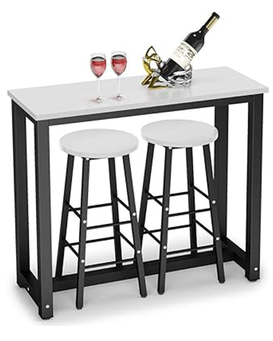 Modern Bar Table with 2 Stools – Space-Saving Counter Height Set for Home or Apartment