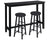 Space-Saving Bar Table Set – High Dining Table with 2 Matching Stools for Compact Spaces