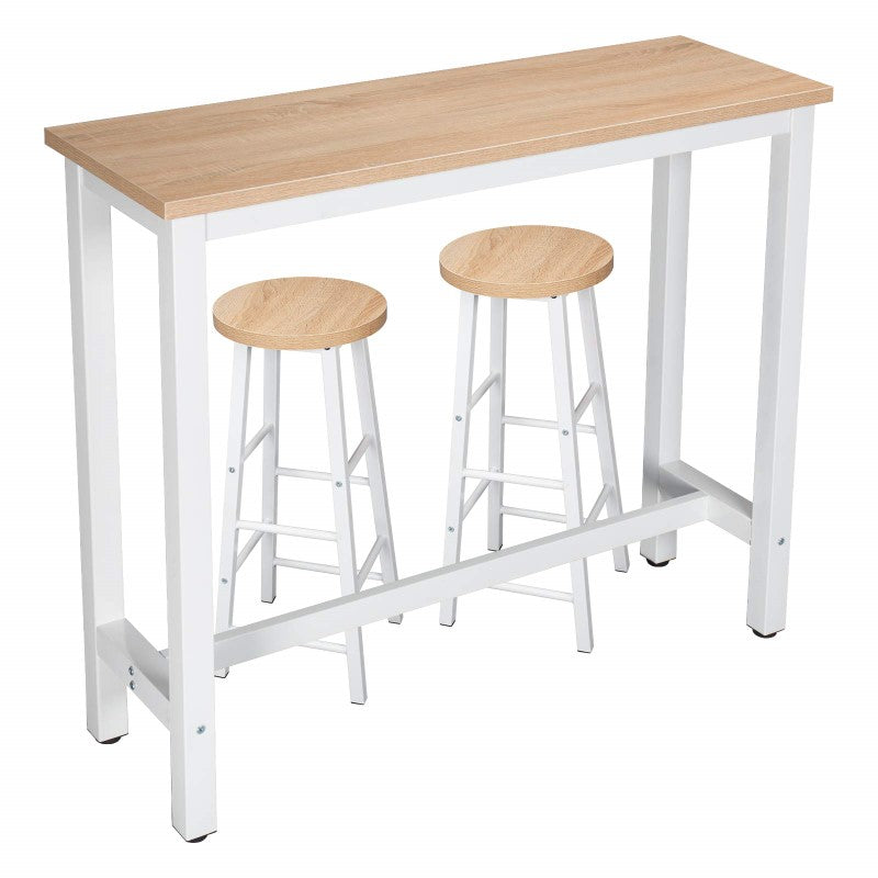Pub-Style Bar Table and 2 Stools – Ideal for Small Kitchens, Breakfast Nooks & Apartments