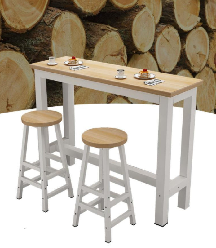 Pub-Style Bar Table and 2 Stools – Ideal for Small Kitchens, Breakfast Nooks & Apartments