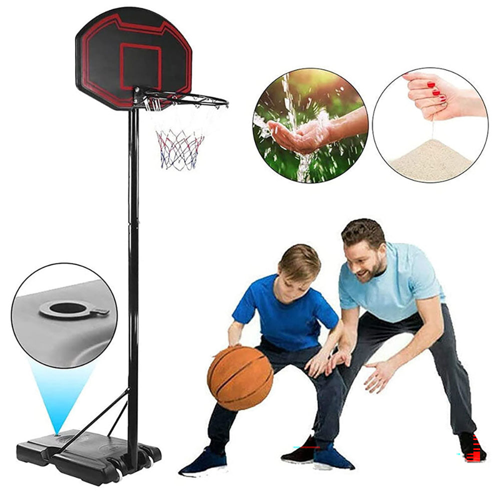 Basketball Hoop Stand System - Portable Adjustable Height with Shatterproof Backboard