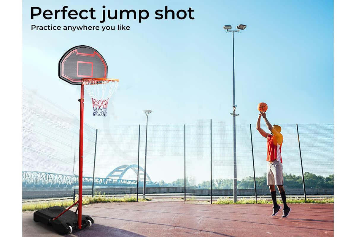 Basketball Hoop Stand System – Portable Adjustable Height with Shatterproof Backboard