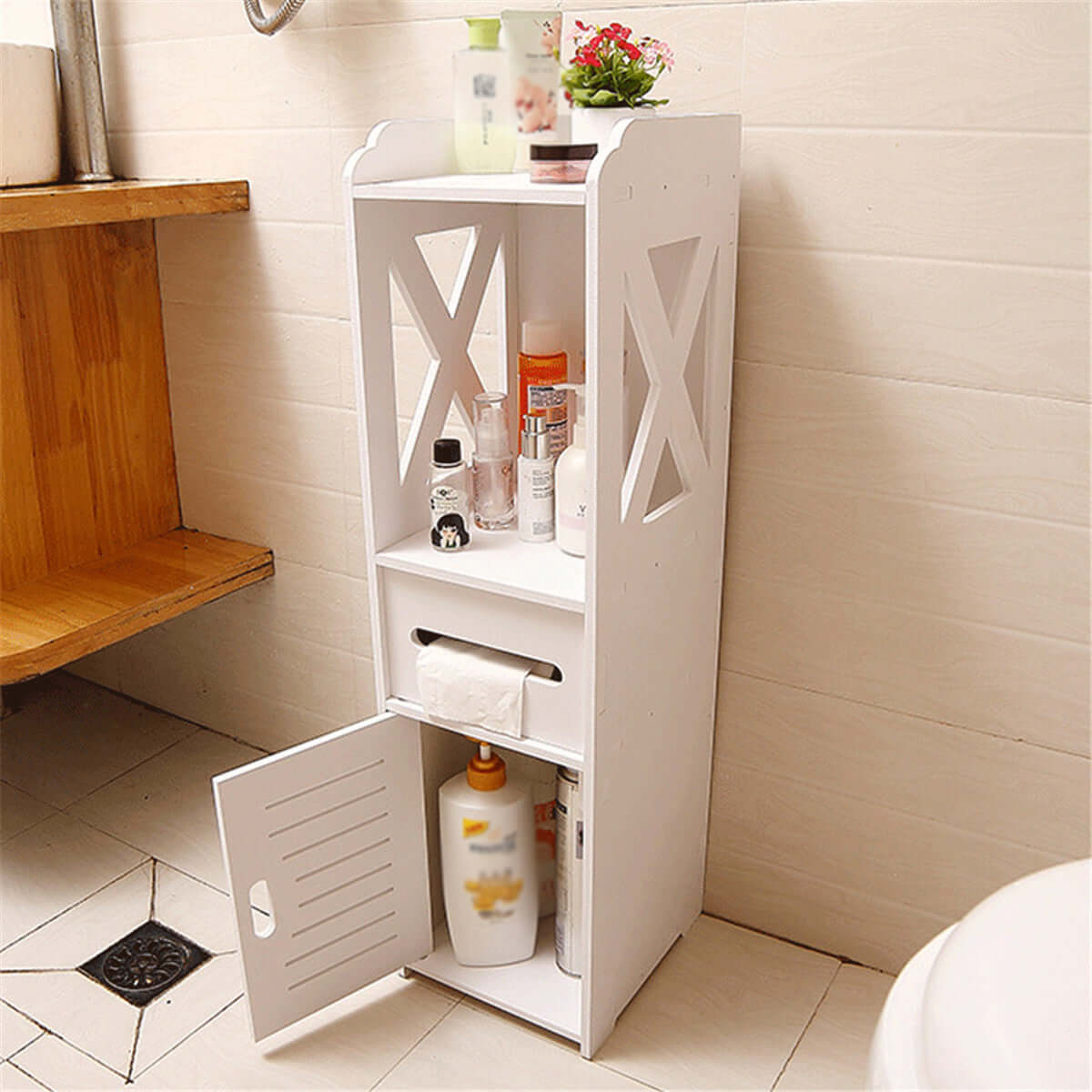 Bathroom Cabinet – 4-Layer Corner Storage Rack for Organized Bathroom Essentials