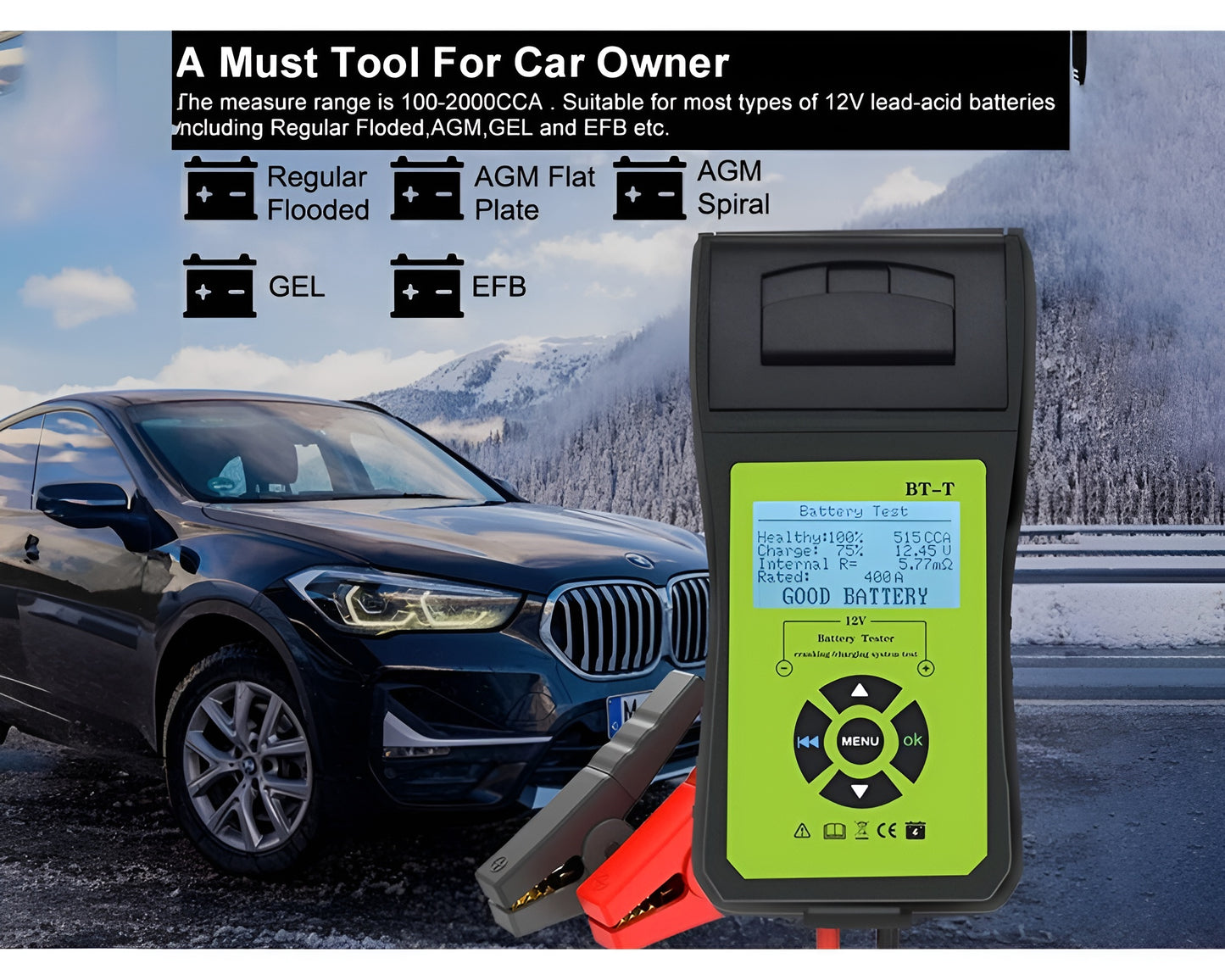 Car Battery Tester with Printer
