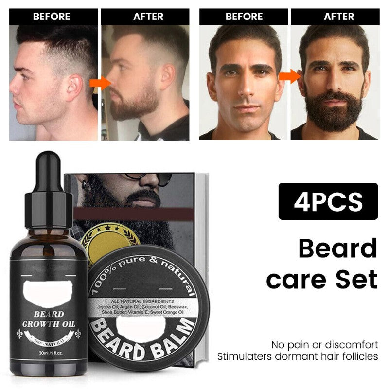 Beard Grooming Kit, Beard Oil Beard Brush Kit