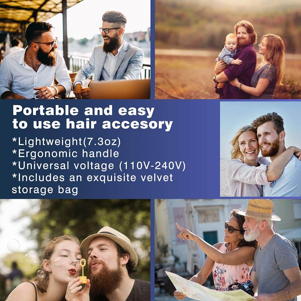 Beard Straightener for Men – Electric Ionic Heated Beard Comb – Fast Hair Styling Brush for Long Beards, Curly Hair, and More – Portable Travel-Friendly