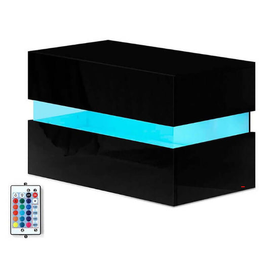 LED Bedside Table – Modern High Gloss Bedside Table with RGB Lighting