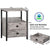 Bedside Table Grey – Industrial Bedside Table with 2 Drawers & Open Shelf, Steel Frame for Bedroom or Dorm