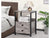Bedside Table Grey – Industrial Bedside Table with 2 Drawers & Open Shelf, Steel Frame for Bedroom or Dorm