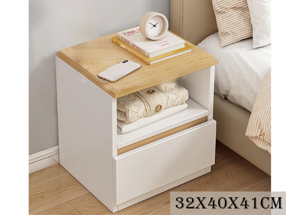 Bedside Table with Drawer – Elegant Modern End Table for Bedroom, Living Room, or Study (32×30×41cm)