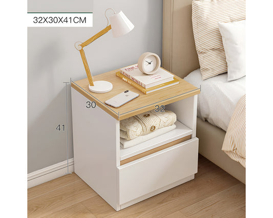 Bedside Table with Drawer – Elegant Modern End Table for Bedroom, Living Room, or Study (32×30×41cm)