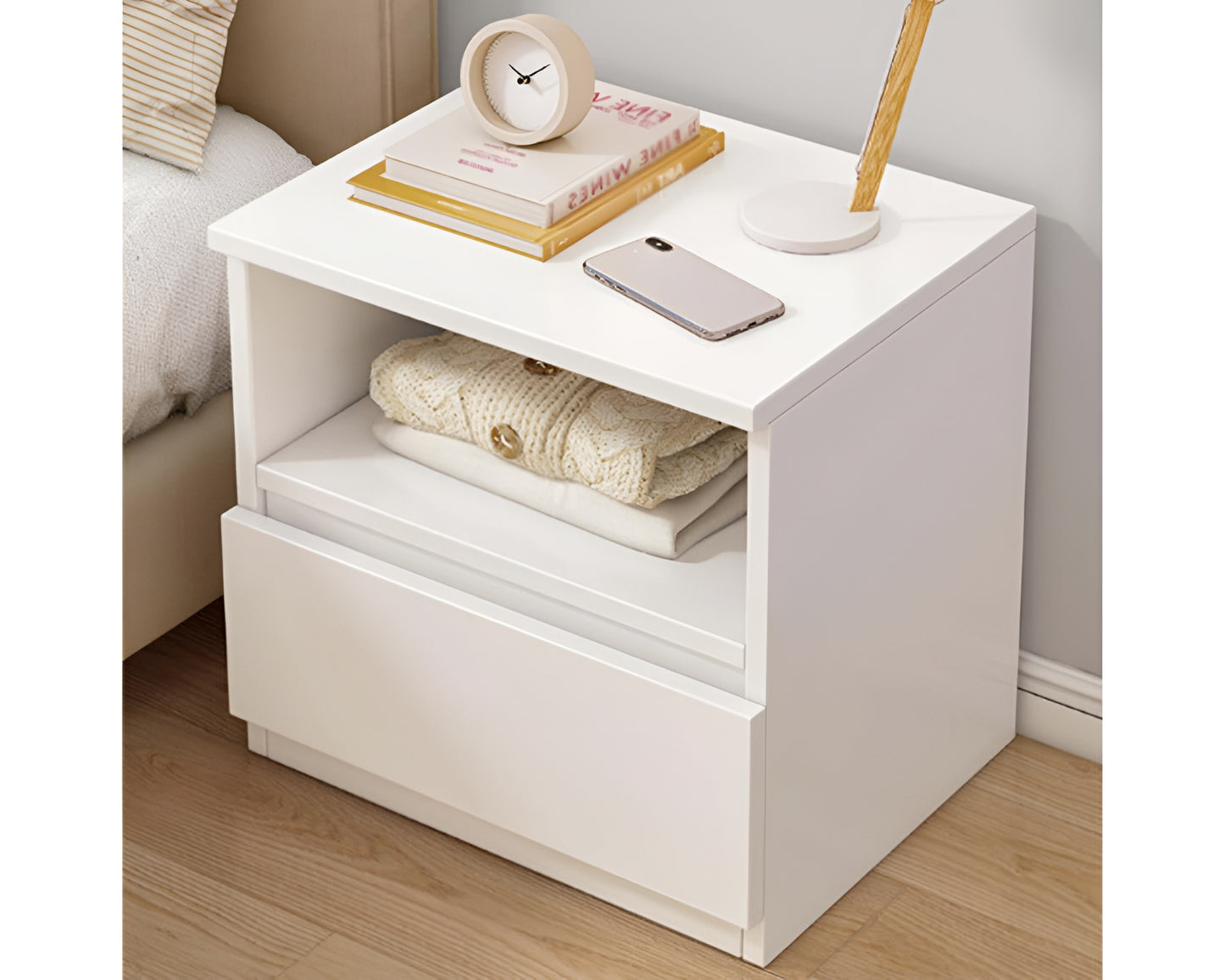 Bedside Table with Drawers