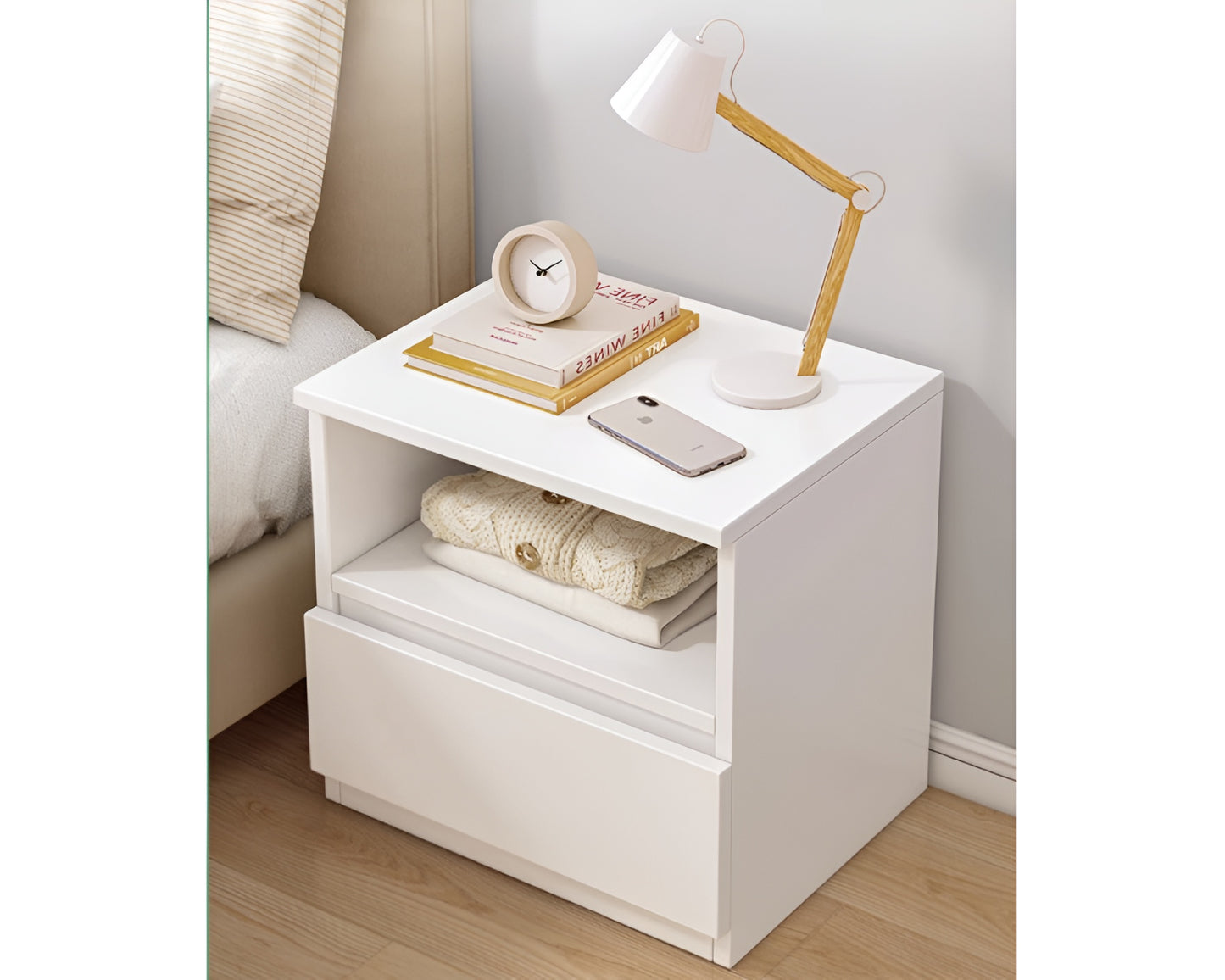 Bedside Table with Drawers