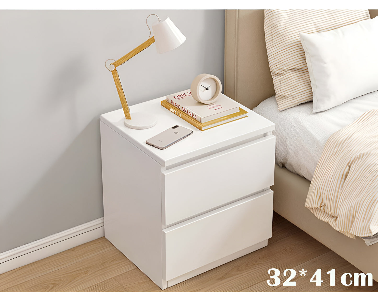 Bedside Table with Drawers
