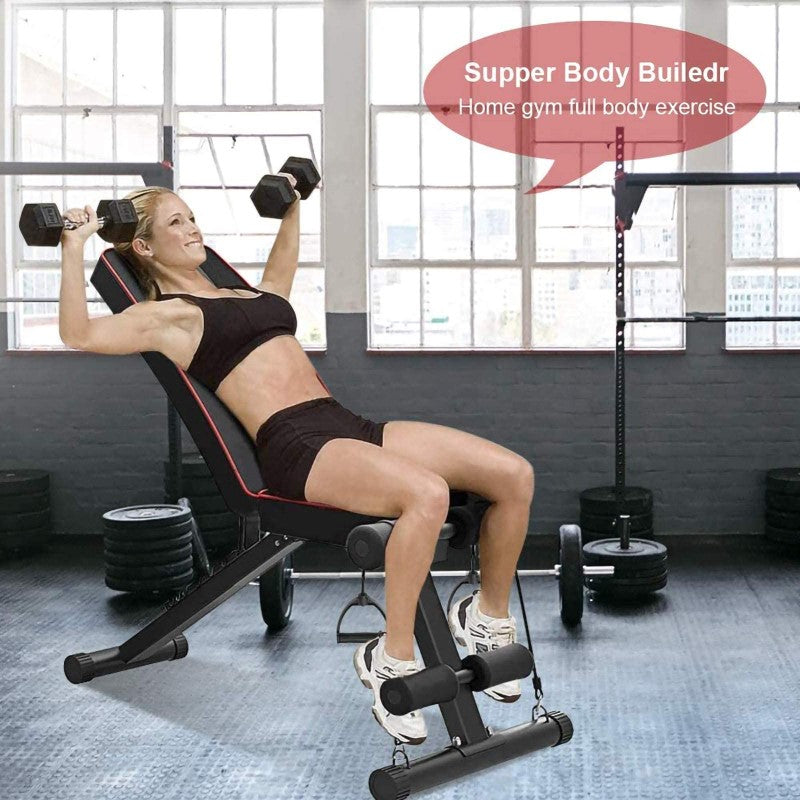 Adjustable Weight Bench – Foldable FID Utility Bench for Full Body Workout, Ideal for Home Gym