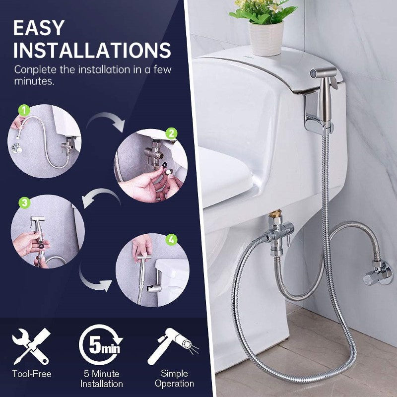 Toilet Hand Shower Stainless Steel, Bidet Hand Shower, WC Bidet Shower