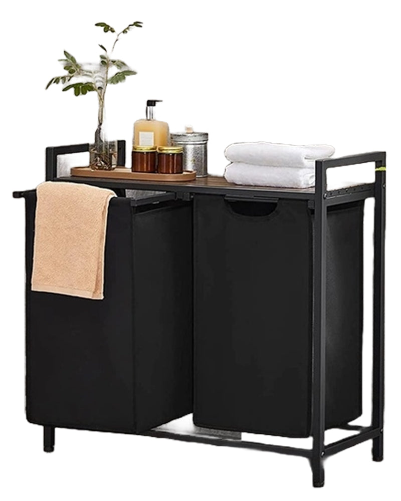 VASAGLE Laundry Basket Rack with Shelf