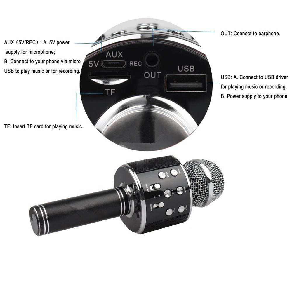 Wireless Microphone Karaoke Microphone Rechargeable