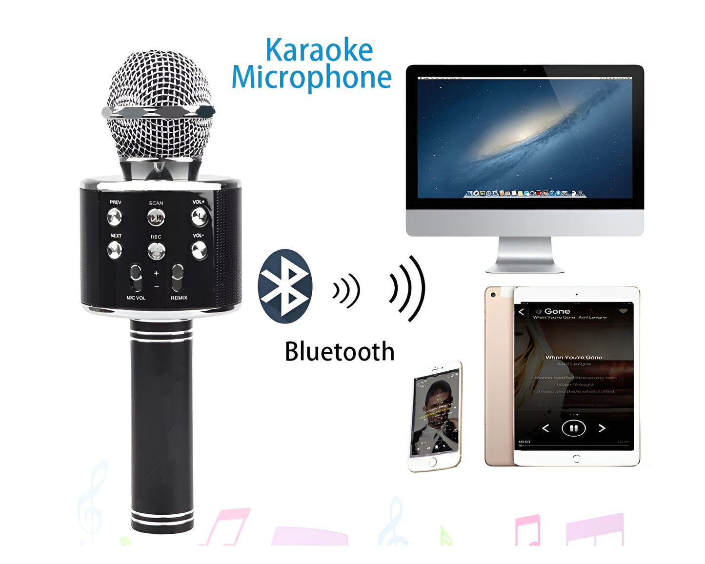 Wireless Microphone Karaoke Microphone Rechargeable