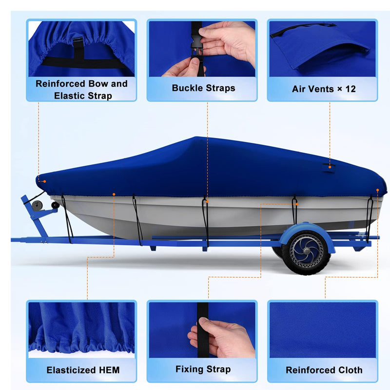 Boat Cover Heavy Duty – Waterproof UV-Protected Boat Cover Blue 16–18ft
