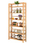 Bamboo Bookshelves 6 Tier, Tall Bookcase