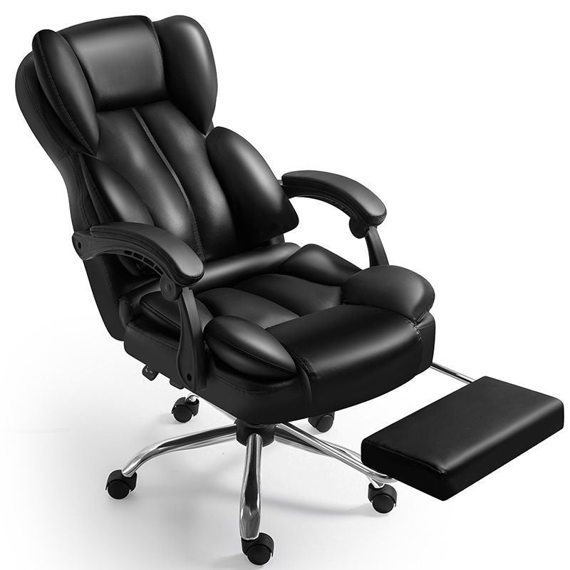PU Leather Executive Office Chair Retractable Footrest