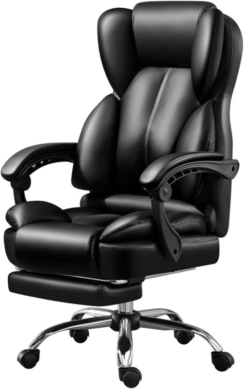 PU Leather Executive Office Chair Retractable Footrest