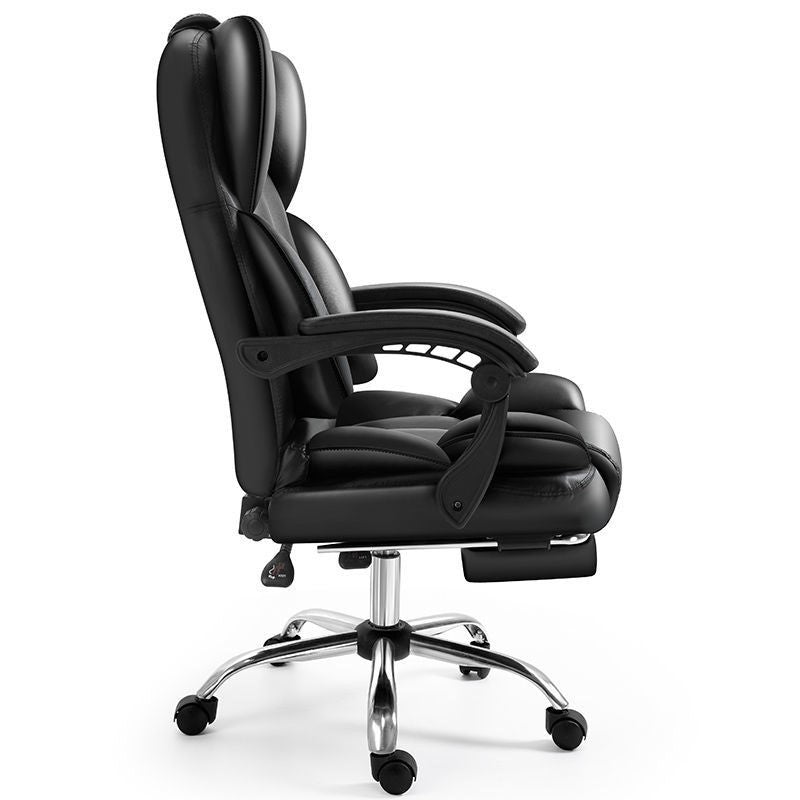 PU Leather Executive Office Chair Retractable Footrest