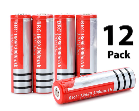 18650 Rechargeable Battery 12Pcs