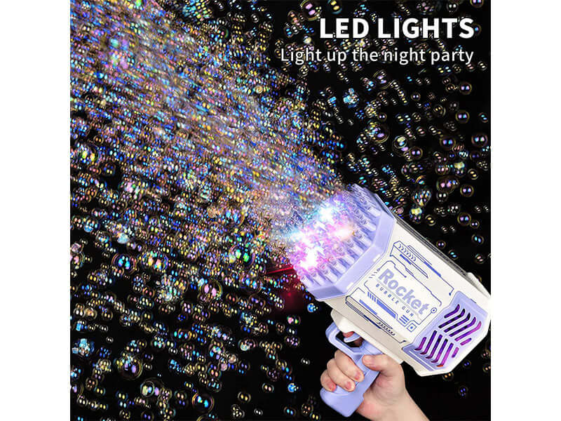 69 Holes Rocket Launcher Bubble Machine with Colorful Lights