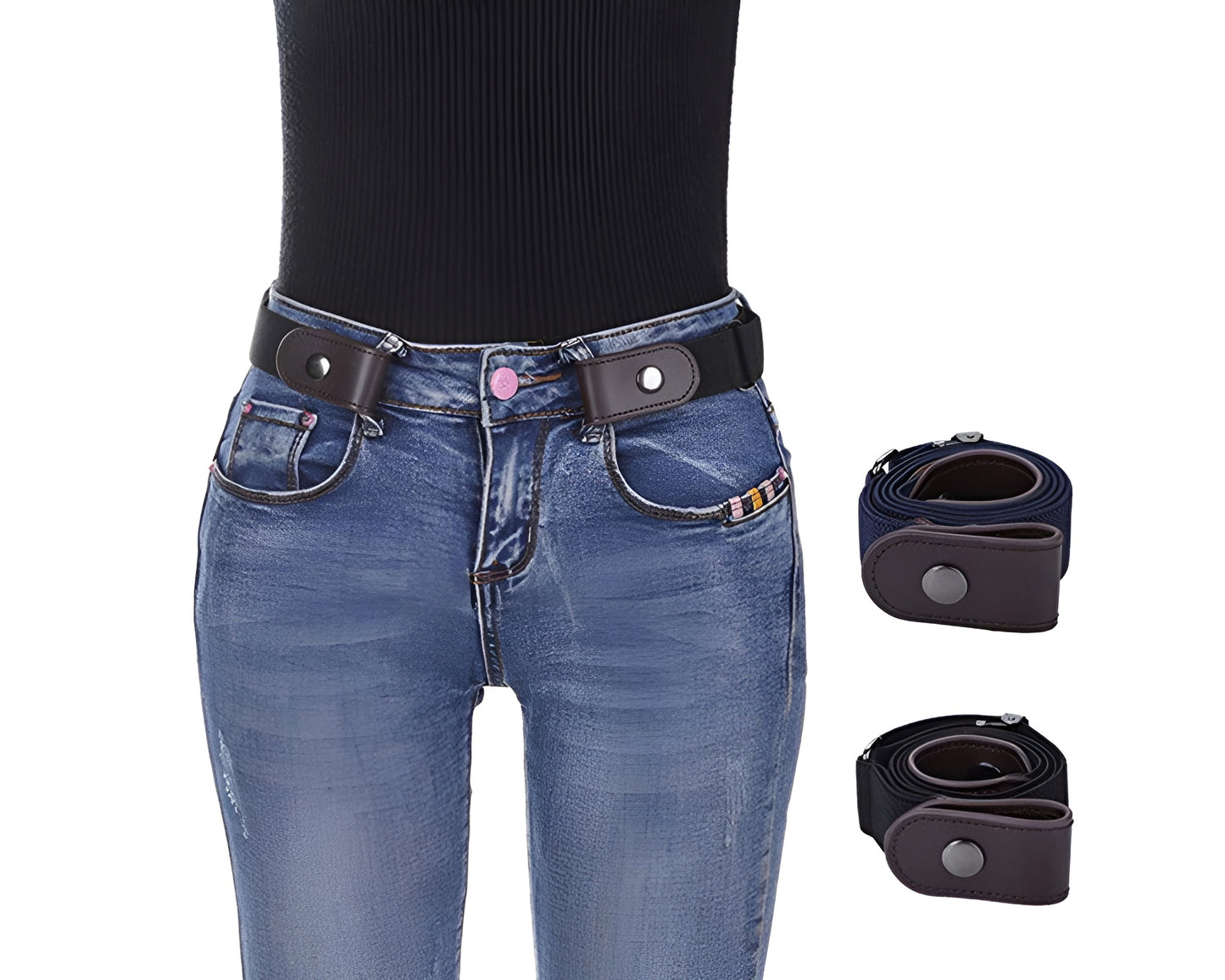 Buckle free Elastic Belt For Jean Pants Slim Stretch Invisible Belt