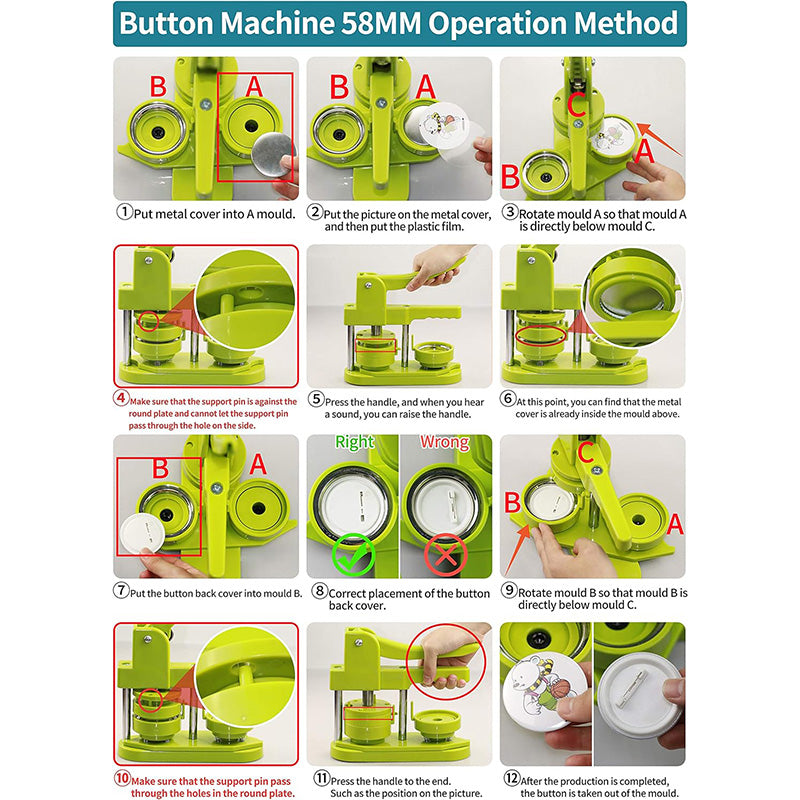 3rd Gen Button Maker Machine 58mm: Unleash Your Creativity and Personalize Gifts!