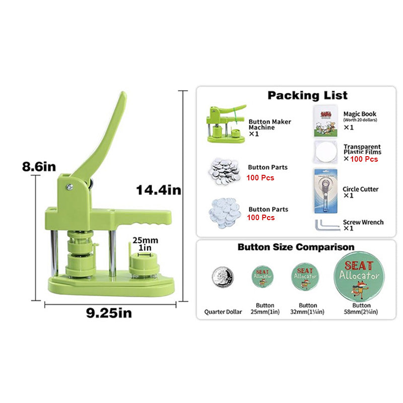 3rd Gen Button Maker Machine 58mm: Unleash Your Creativity and Personalize Gifts!