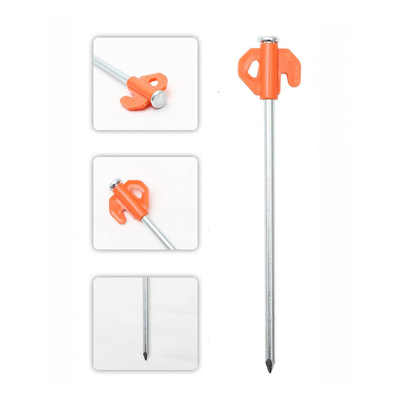 Outdoor Portable Tent Ground Pegs Kit – 21Cm Steel Pegs for Camping, Beach Canopy, and Yard Use