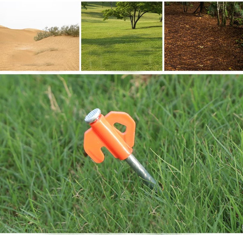 Outdoor Portable Tent Ground Pegs Kit – 21Cm Steel Pegs for Camping, Beach Canopy, and Yard Use