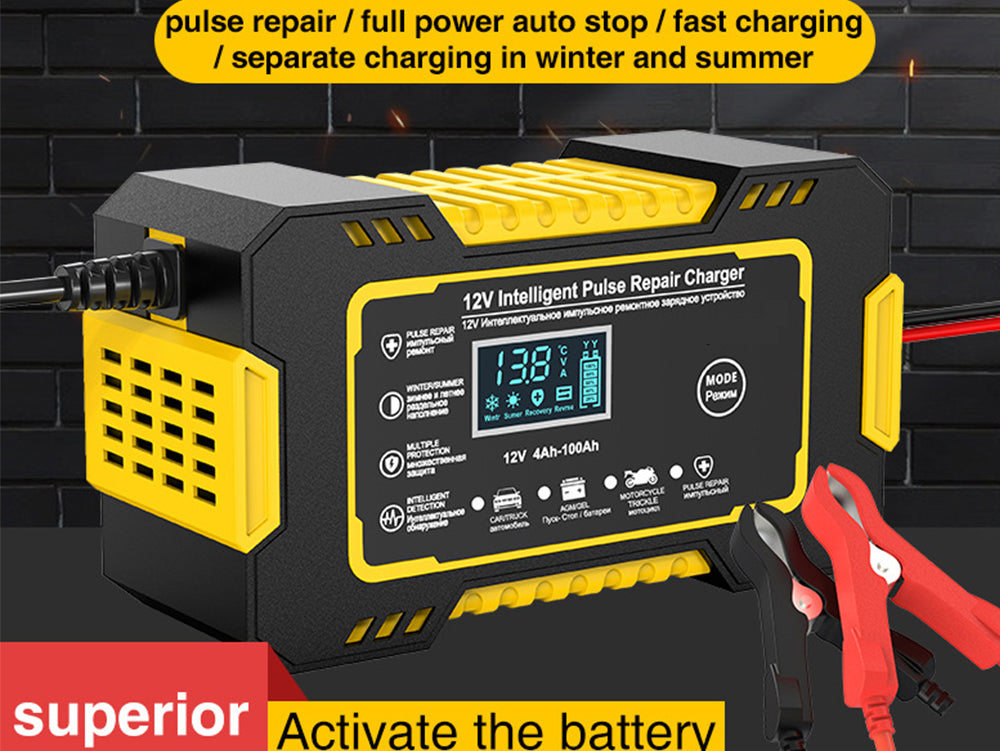 12V 6A Intelligent Battery Charger with Pulse Repair