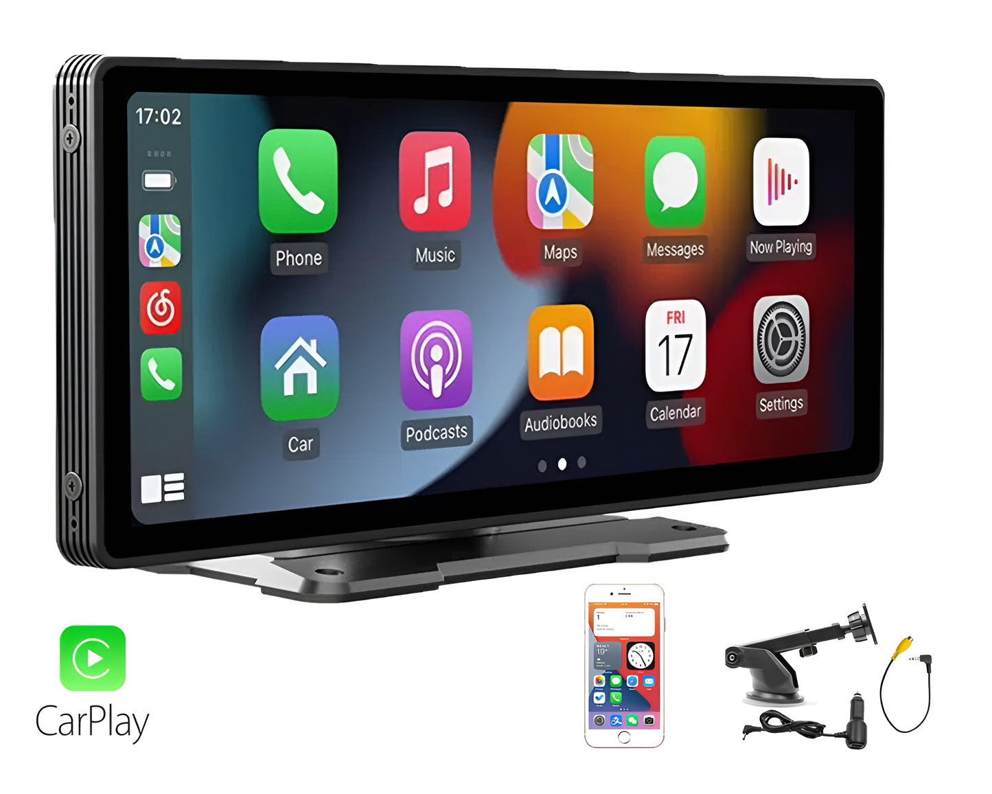 9.3-Inch Portable Car MP5 Player - Wireless & Wired CarPlay, Android Auto, MirrorLink, Multimedia Playback