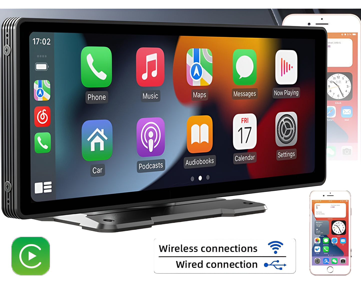 9.3-Inch Portable Car MP5 Player - Wireless & Wired CarPlay, Android Auto, MirrorLink, Multimedia Playback